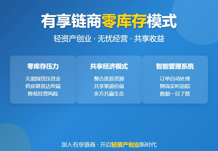 有享链商加盟优势：零库存模式全面说明